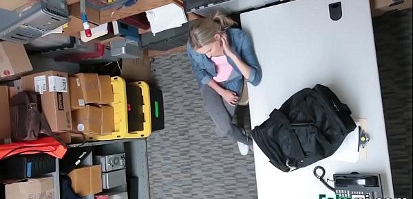  Office fuck with blonde teen thief